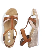 Hnědé dámské sandály na platformě Rieker 61995-81 Hnědé dámské sandály na platformě Rieker 61995-81