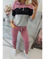 Barevná pruhovaná sada tmavě růžová+černá