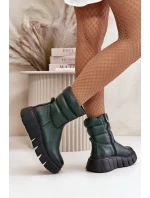 Dámské Kožené Boty Na Zip Zateplené Filcem Tmavozelené Zazoo 60512 Dámské Kožené Boty Na Zip Zateplené Filcem Tmavozelené Zazoo 60512