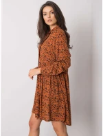 Šaty D73771M30227 tmavě hnědé