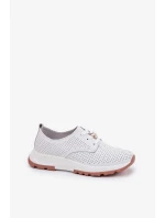 Dámské kožené polobotky s připínacím doplňkem Artiker – bílé