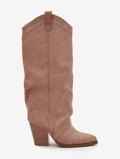 Zateplené dámské kovbojské kozačky Mavine – béžové