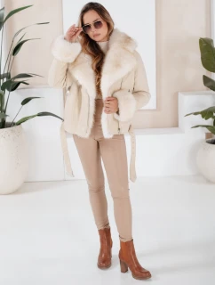 FashionStreet béžová dámská chlupatá bunda ramones TY5123