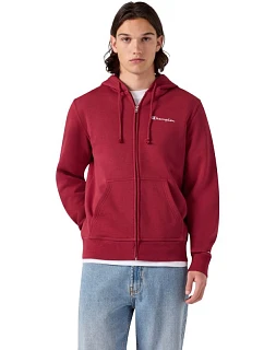 Pánská mikina Champion Hooded Full Zip Sweatshirt, červená, 221794 RS508