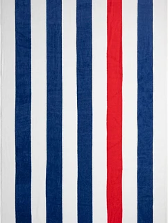 The One Towelling Towel Stripe Plážový ručník "Stripe" 48.1056 navy/red