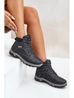 Pánské Zateplené Trekingové Boty Z Eko Kůže Modré Neramia