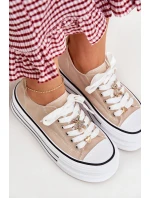 Dámské Tenisky Na Platformě Se Zlatými Připínáčky Béžové Fiorina Dámské Tenisky Na Platformě Se Zlatými Připínáčky Béžové Fiorina