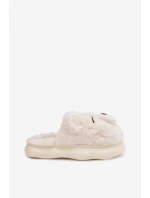 Kožešinové pantofle s motivem medvěda bílé Galine