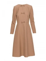 S413 Šaty s mašlemi - béžové S413 Šaty s mašlemi - béžové