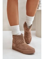 Kotníkové sněhule na zip zateplené kožíškem Big Star béžové Kotníkové sněhule na zip zateplené kožíškem Big Star béžové