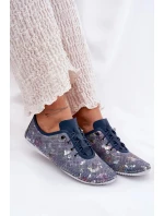 Dámské polobotky z přírodní kůže se vzorem Artiker – modré