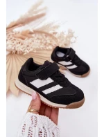 Dětské sportovní sneakers na suchý zip Viona – černé