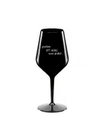 PROTOŽE BÝT HEREC NENÍ PRDEL - černá nerozbitná sklenice na víno 470 ml
