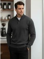 Pánský svetr se stojáčkem grafitový FashionStreet WX2355