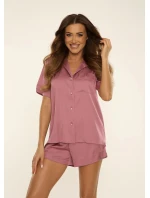 Pyžamo De Lafense 762 Cordelia kr/sr S-2XL rozepínací Pyžamo De Lafense 762 Cordelia kr/sr S-2XL rozepínací