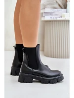 Zateplené nazouvací botky Chelsea z eko kůže Big Star MM274071 Černé