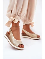 Kožené Sandály Na Klíně Artiker 56C2312 Zlaté Kožené Sandály Na Klíně Artiker 56C2312 Zlaté