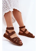 Dámské sandály se suchým zipem leopard Uvissa Dámské sandály se suchým zipem leopard Uvissa