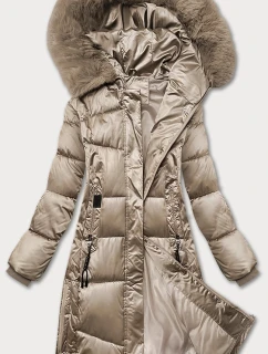 Béžová dámská prošívaná zimní bunda S'west (B8266-12)