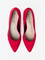 Designové dámské červené lodičky na širokém podpatku Designové dámské červené lodičky na širokém podpatku