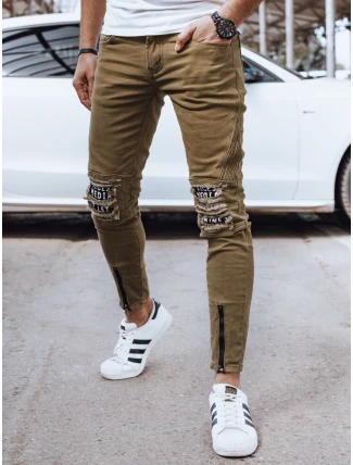 Pánské olivové džínové kalhoty FashionStreet UX4353 Pánské olivové džínové kalhoty FashionStreet UX4353