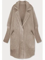 Světle béžový vlněný přehoz přes oblečení typu "alpaka" (7108)