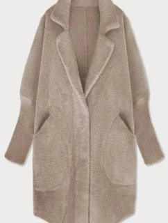 Světle béžový vlněný přehoz přes oblečení typu "alpaka" (7108)