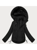 Černá prošívaná dámská bunda pro přechodné období s kapucí S'West (B8297-1)