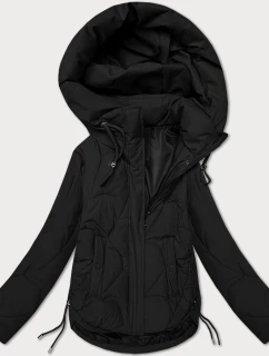 Černá prošívaná dámská bunda pro přechodné období s kapucí S'West (B8297-1)