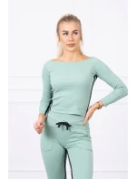 Sada s dvojitými pruhy tmavě mátová