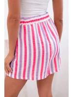 Dámské pruhované bavlněné šortky fialka Dámské pruhované bavlněné šortky fialka
