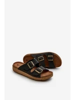 Lehké pohodlné pánské sandály s přezkami Inblu MT000016 Černé