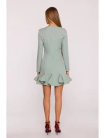 M880 Šaty s volánkovým lemem - mátové M880 Šaty s volánkovým lemem - mátové