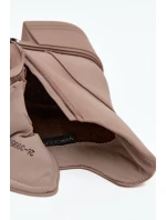 Dámské boty Vinceza – béžové, kožené, s blokovým podpatkem