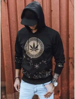 Pánská mikina s potiskem černá FashionStreet BX5325 Pánská mikina s potiskem černá FashionStreet BX5325