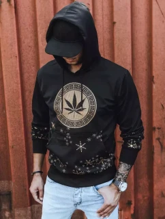 Pánská mikina s potiskem černá FashionStreet BX5325