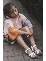 Dětské Sandálky S Přezkou S Květinami Bílé Nestalee Dětské Sandálky S Přezkou S Květinami Bílé Nestalee