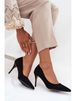 Dámské lodičky z eko semiše Černé Elvessa