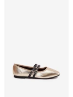 Dámské baleríny s zlatými pásky Deliora