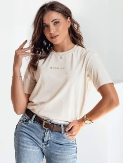 Dámské tričko WOMAN beige FashionStreet RY2552