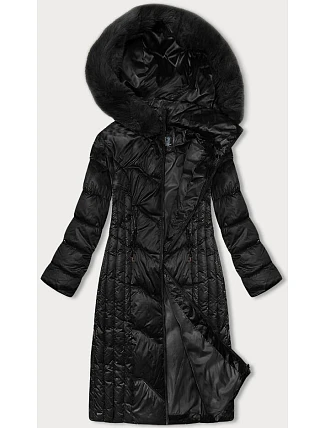 Dlouhá zimní bunda slim-fit černá S'west (B8201-1) Dlouhá zimní bunda slim-fit černá S'west (B8201-1)