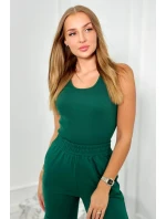 Set 3 v 1 mikina + top + kalhoty zelený