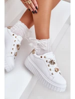 Dámské tenisky s ozdobami bílé Grelesi