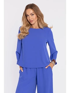 M905 Elegantní halenka s volnými rukávy - modrá