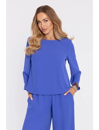 M905 Elegantní halenka s volnými rukávy - modrá M905 Elegantní halenka s volnými rukávy - modrá