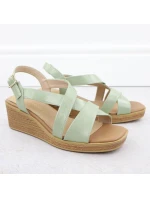 Zelené lakované dámské sandály na platformě Sergio Leone SK298