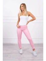 Kalhoty z džínoviny světle růžové barvy Kalhoty z džínoviny světle růžové barvy