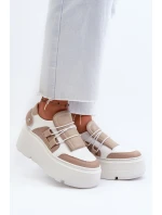 Zazoo 1833 Dámské Kožené Tenisky na Masivní Podrážce Bílé Zazoo 1833 Dámské Kožené Tenisky na Masivní Podrážce Bílé