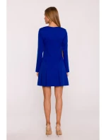 M872 Šaty s obrácenými záhyby - královská modř