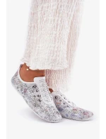 Dámské polobotky z přírodní kůže se vzorem Artiker – bílé